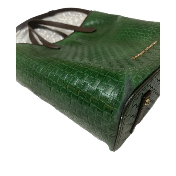 Dooney & Bourke Green and Brown Structured Tote - Picture 5 of 9